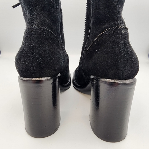 JEFFREY CAMPBELL Scenes Brogue Zip Bootie In Black Suede, Size 7.5 - Picture 6 of 7